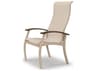 Telescope Casual Belle Isle Sling Aluminum Supreme Patio Dining Arm Chair with MGP Arms