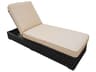 Teva Santa Monica Wicker Rattan Patio Chaise Lounge in Grey Fabric