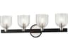Troy Lighting Munich 4-Light Carbide Black Polished Nickel Glass Vanity Light