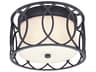 Troy Lighting Sausalito 2-Light Deep Bronze Glass Drum Flush Mount