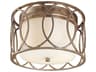 Troy Lighting Sausalito 2-Light Silver Gold Glass Drum Flush Mount