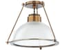 Troy Lighting Glint 1-Light Patina Brass Glass Dome Semi Flush Mount