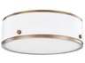 Troy Lighting Eli 1-Light Patina Brass Soft White Glass LED Round Flush Mount