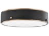 Troy Lighting Eli 1-Light Patina Brass Soft Off Black Glass LED Round Flush Mount