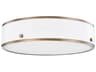 Troy Lighting Eli 1-Light Patina Brass Soft White Glass LED Round Flush Mount