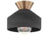 Troy Lighting Covina 1-Light Patina Brass Black Flush Mount
