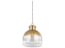 Troy Lighting Beryl 1-Light Patina Brass Glass Mini Pendant