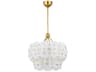 Troy Lighting Jacik 6-Light Vintage Gold Leaf White Chandelier