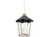 Troy Lighting Wildomar 4-Light Vintage Gold Leaf French Iron Black Lantern Pendant