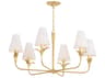 Troy Lighting Quill 6-Light Gilded Ivory Gold Candelabra Empire Chandelier