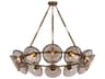 Troy Lighting Diego 12-Light Patina Gold Leaf Bronze Candelabra Dome Geometric Chandelier
