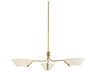 Troy Lighting Sacramento 3-Light Patina Brass Soft Sand Off White Linear Chandelier