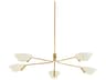 Troy Lighting Sacramento 5-Light Patina Brass Soft Sand Off White Linear Chandelier