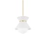 Troy Lighting Scout 1-Light Soft White Patina Brass Glass Globe Pendant