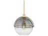Troy Lighting Ivins 1-Light Patina Brass Glass Globe Mini Pendant