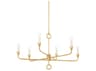 Troy Lighting Orson 6-Light Vintage Gold Leaf Candelabra Chandelier