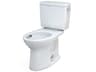 TOTO Drake 2-Piece Elongated Universal Height Tornado Flush Cotton White Toilet with Cefiontect and Right-Hand Trip Lever
