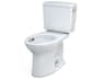 TOTO Drake 2-Piece Elongated Universal Height Tornado Flush Cotton White Toilet with Cefiontect, Right-Hand Trip Lever, and 10 Inch Rough-In