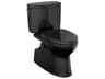 TOTO Vespin-II 2-Piece Elongated Universal Height Ebony Toilet with SS124 SoftClose Seat, Washlet+ Ready