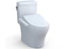 TOTO Aquia-IV Washlet+ Cube 2-Piece Elongated Dual Flush Cotton White Toilet with C2 Bidet Seat