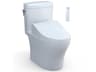 TOTO Aquia-IV Washlet+ Cube 2-Piece Elongated Dual Flush Cotton White Toilet with C5 Bidet Seat
