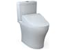 TOTO Aquia-IV Washlet+ 2-Piece Elongated Universal Height Dual Flush Cotton White Toilet and Washlet C5 Bidet Seat
