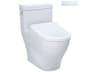 TOTO Aimes Washlet+ Cotton White 1-Piece Elongated Toilet and Contemporary Washlet S7 Contemporary Bidet Seat