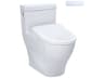 TOTO Aimes Washlet+ Cotton White 1-Piece Elongated Toilet and Contemporary Washlet S7A Contemporary Bidet Seat