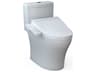 TOTO Washlet+ Aquia-IV 1-Piece Elongated Dual Flush Cotton White Toilet and Washlet C2 Bidet Seat