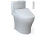 TOTO Washlet+ Aquia-IV 1-Piece Elongated Dual Flush Cotton White Toilet and Washlet C5 Bidet Seat