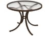 Tropitone Acrylic Cast Aluminum Round Outdoor Patio Dining Table with Umbrella Hole