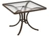 Tropitone Acrylic Cast Aluminum Square Patio Dining Table with Umbrella Hole