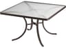 Tropitone Acrylic Cast Aluminum Square Outdoor Dining Table with Umbrella Hole
