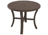 Tropitone Banchetto Slat Aluminum Round Outdoor Patio Dining Table with Umbrella Hole
