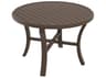 Tropitone Banchetto Slat Aluminum Round Outdoor Patio Dining Table with Umbrella Hole