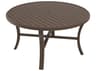 Tropitone Banchetto Slat Aluminum Round KD Patio Dining Table with Umbrella Hole