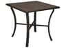 Tropitone Banchetto Slat Aluminum Square Outdoor Patio Bar Table with Umbrella Hole