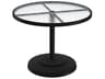 Tropitone Acrylic Cast Aluminum Round KD Pedestal Outdoor Patio Dining Table with Umbrella Hole