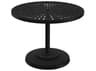 Tropitone La Stratta Aluminum Round KD Pedestal Outdoor Dining Table with Umbrella Hole