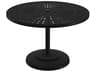 Tropitone La Stratta Aluminum Round KD Pedestal Outdoor Dining Table with Umbrella Hole