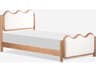 Union Home Swirl Natural Oak Wood Upholstered Twin Panel Bed
