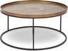Urbia Elements Round Metal Antique Brass Black Coffee Table