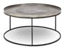 Urbia Elements Round Metal Vintage Silver Black Coffee Table