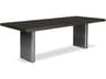 Urbia Brooks Dining Table Cast Slab Base Ebonized Top Antique Nickel Base