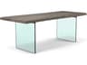 Urbia Brooks Rectangular Wood Sandblasted Grey Clear Dining Table