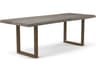 Urbia Brooks Rectangular Wood Sandblasted Grey Brass Dining Table