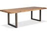 Urbia Brooks Dining Table U Base Teak Top Brass Base