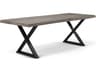 Urbia Brooks Rectangular Wood Sandblasted Grey Black Dining Table