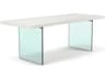 Urbia Brooks Rectangular Wood White Wash Clear Dining Table