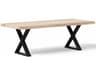 Urbia Brooks Rectangular Wood White Wash Black Dining Table